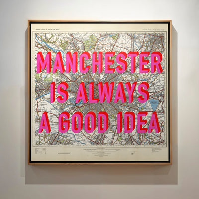 Manchester Retro Pop Art Map Print - Magic Posters