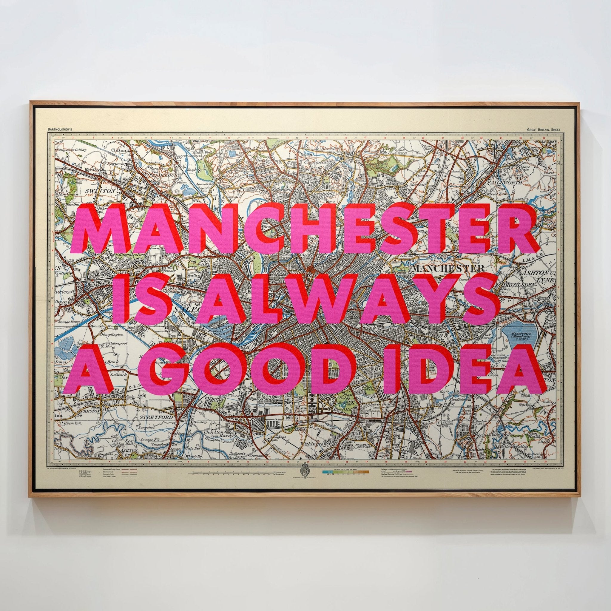 Manchester Retro Pop Art Map Print - Magic Posters