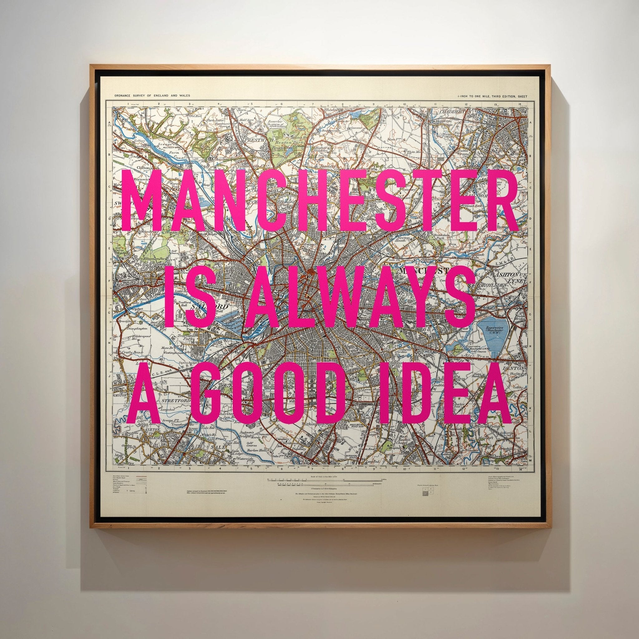 Manchester Retro Pop Art Map Print - Magic Posters