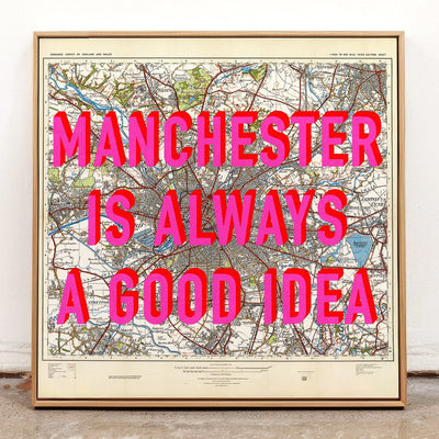 Manchester Retro Pop Art Map Print - Magic Posters