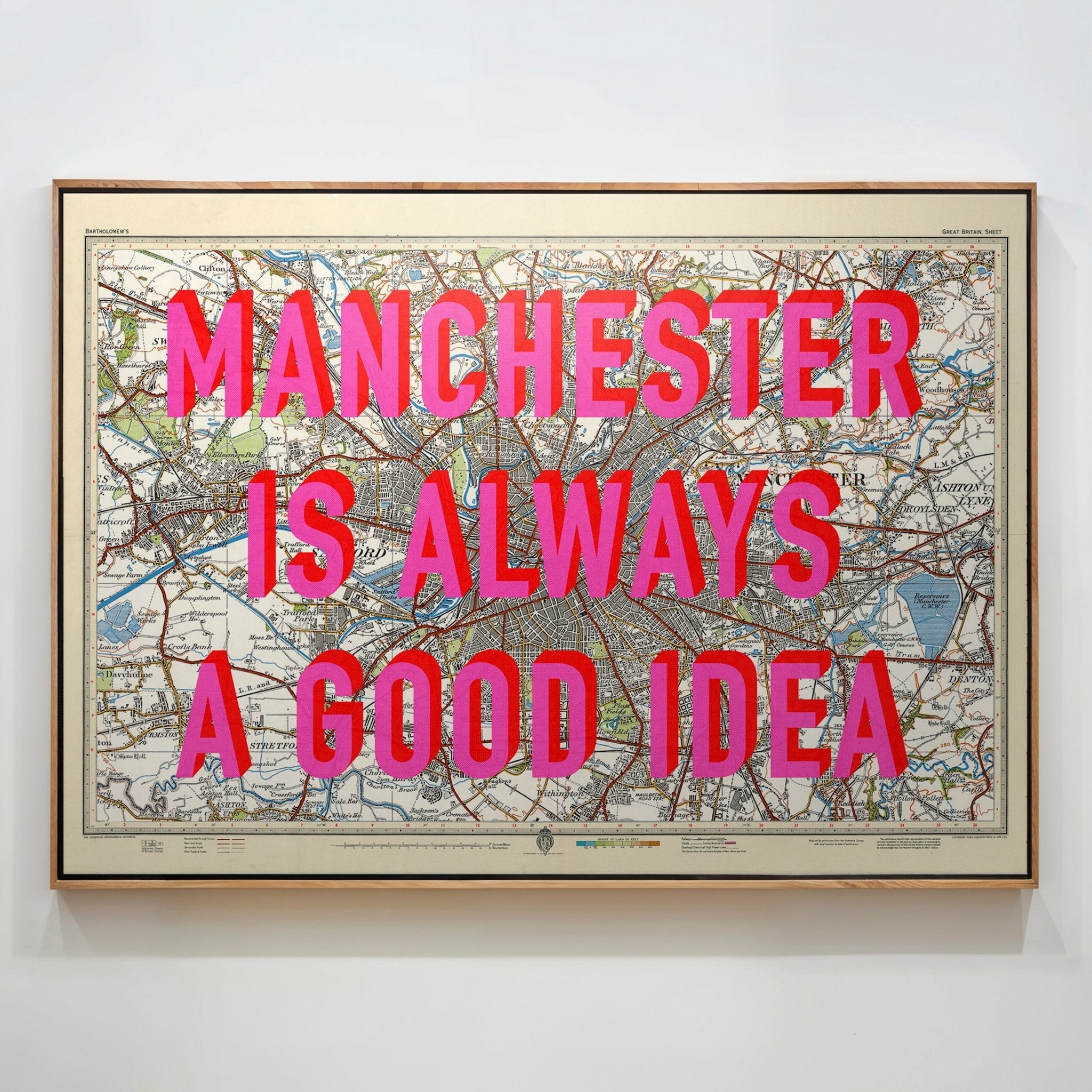 Manchester Retro Pop Art Map Print - Magic Posters