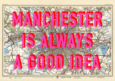 Manchester Retro Pop Art Map Print