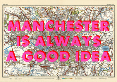 Manchester Retro Pop Art Map Print