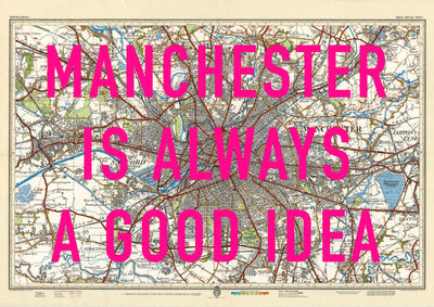 Manchester Retro Pop Art Map Print