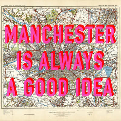 Manchester Retro Pop Art Map Print