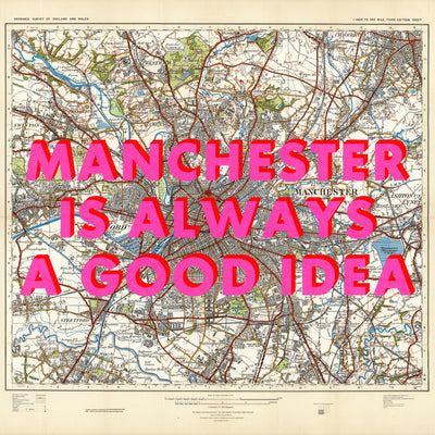 Manchester Retro Pop Art Map Print