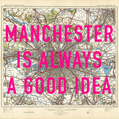 Manchester Retro Pop Art Map Print