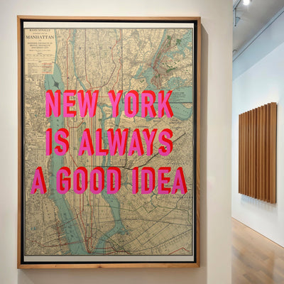 Manhattan New York Retro Pop Art Map Print - Magic Posters