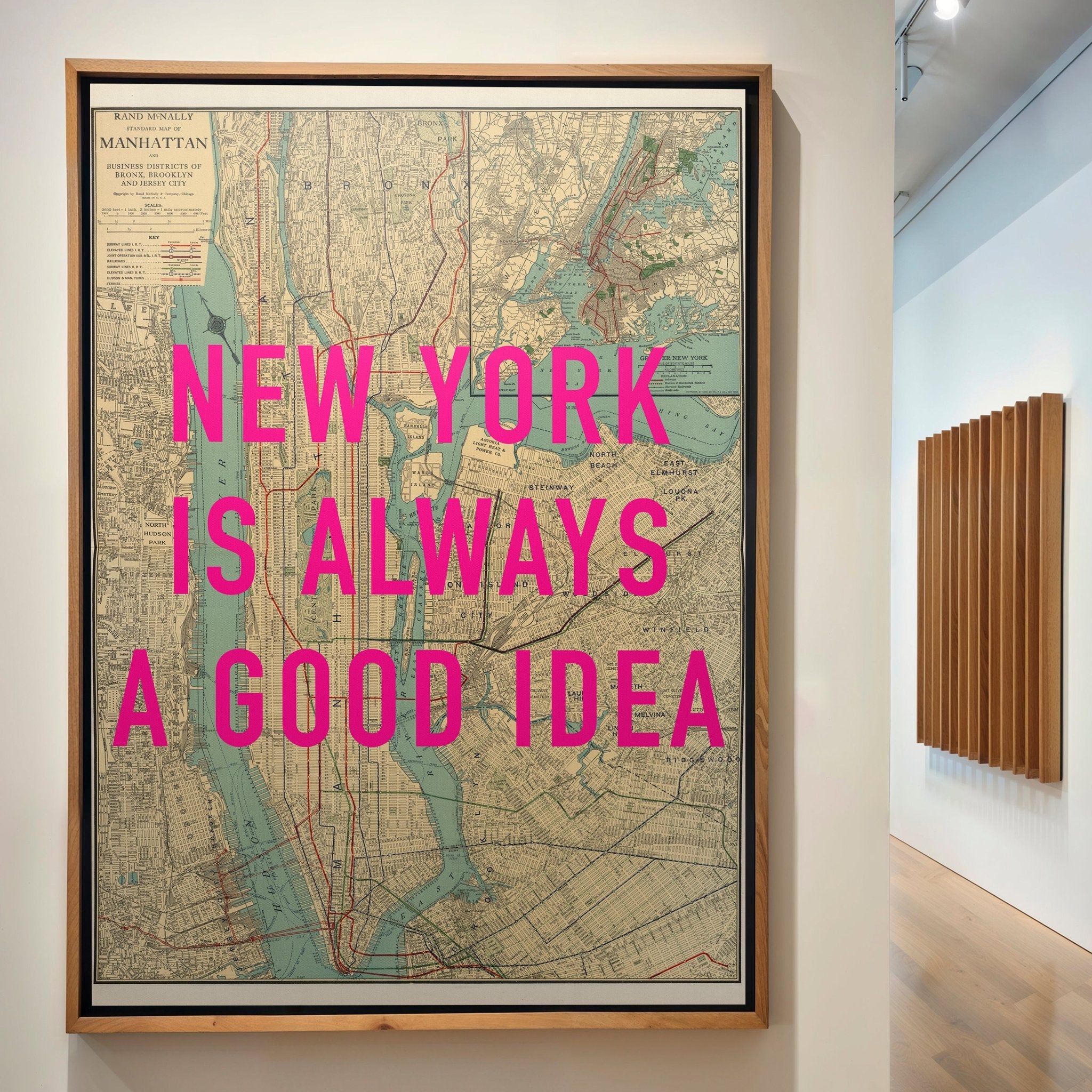 Manhattan New York Retro Pop Art Map Print - Magic Posters