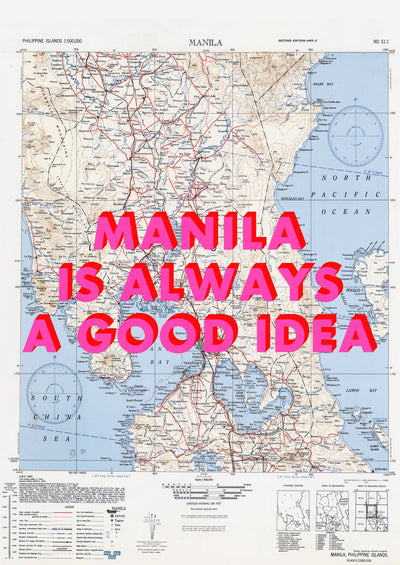 Manila Retro Pop Art Map Print (portrait) - Magic Posters