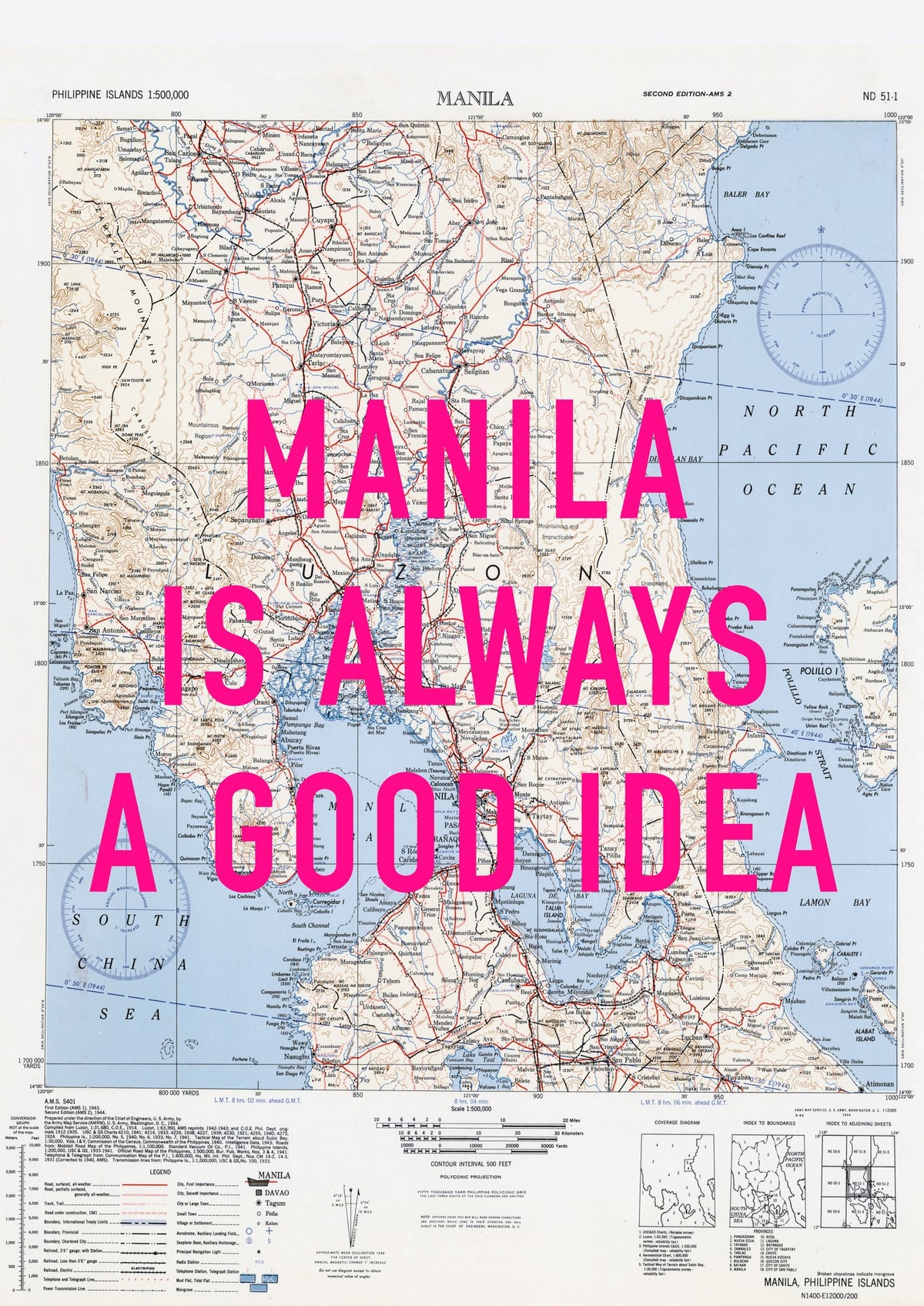 Manila Retro Pop Art Map Print (portrait) - Magic Posters