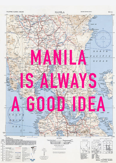 Manila Retro Pop Art Map Print (portrait) - Magic Posters