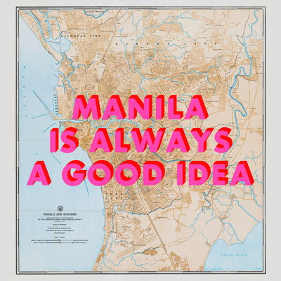 Manila Retro Pop Art Map Print (square) - Magic Posters