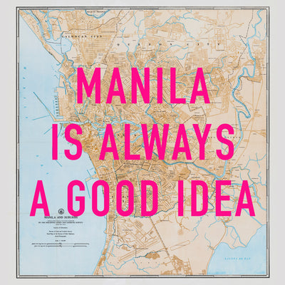 Manila Retro Pop Art Map Print (square) - Magic Posters