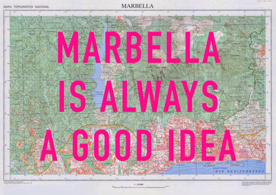 Marbella Retro Pop Art Map Print (landscape)