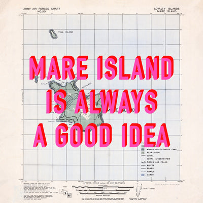 Mare Island Retro Pop Art Map Print (square) - Magic Posters