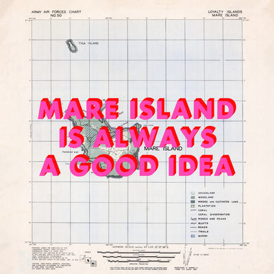 Mare Island Retro Pop Art Map Print (square) - Magic Posters