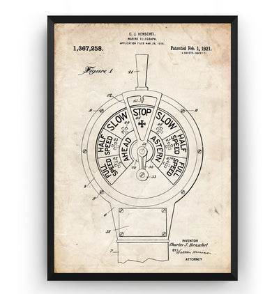 Marine Telegraph 1921 Patent Print - Magic Posters