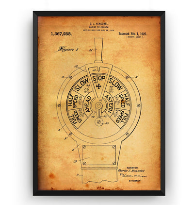 Marine Telegraph 1921 Patent Print - Magic Posters