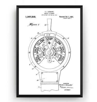 Marine Telegraph 1921 Patent Print - Magic Posters