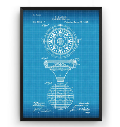 Mariners Compass 1892 Patent Print - Magic Posters