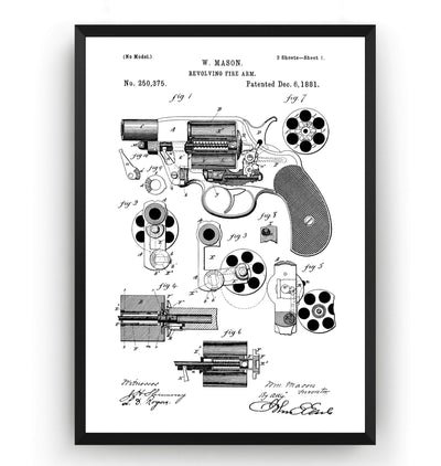 Mason Revolver Patent Print - Magic Posters