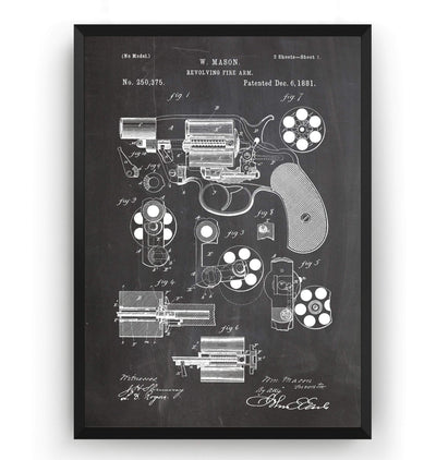 Mason Revolver Patent Print - Magic Posters