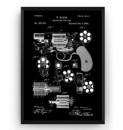 Mason Revolver Patent Print - Magic Posters