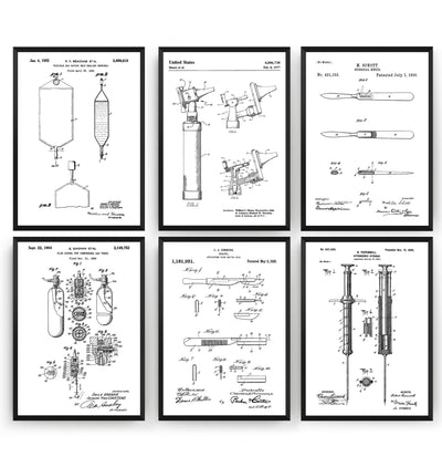 Medical Set Of 6 Patent Prints - Magic Posters