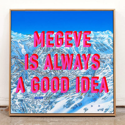 Megeve Retro Pop Art Ski Map Print - Magic Posters