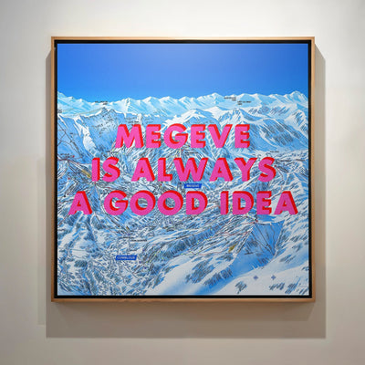 Megeve Retro Pop Art Ski Map Print - Magic Posters