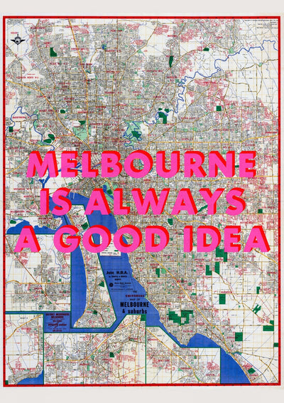 Melbourne Retro Pop Art Map Print