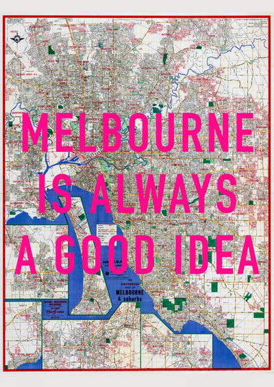 Melbourne Retro Pop Art Map Print