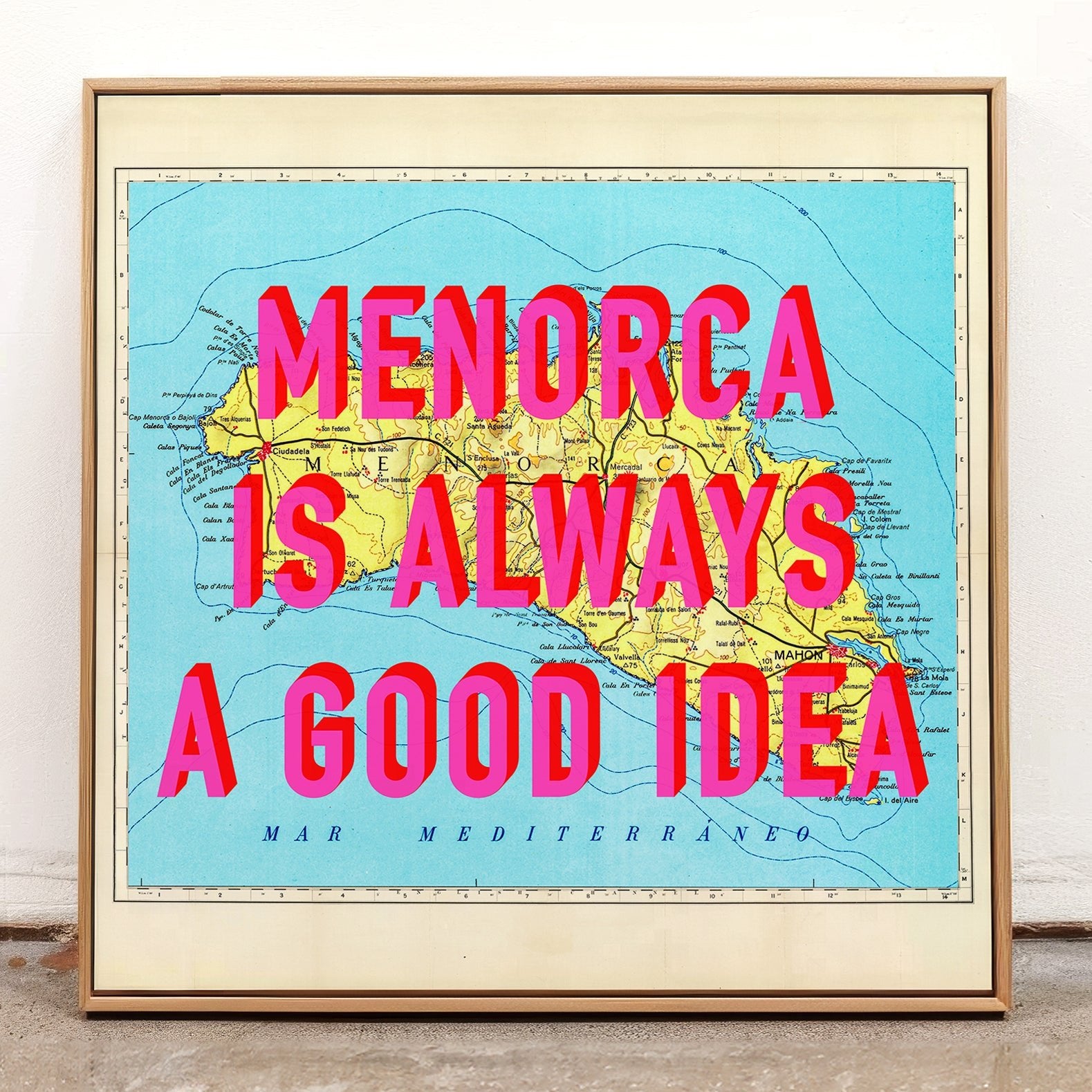 Menorca Retro Pop Art Map Print - Magic Posters