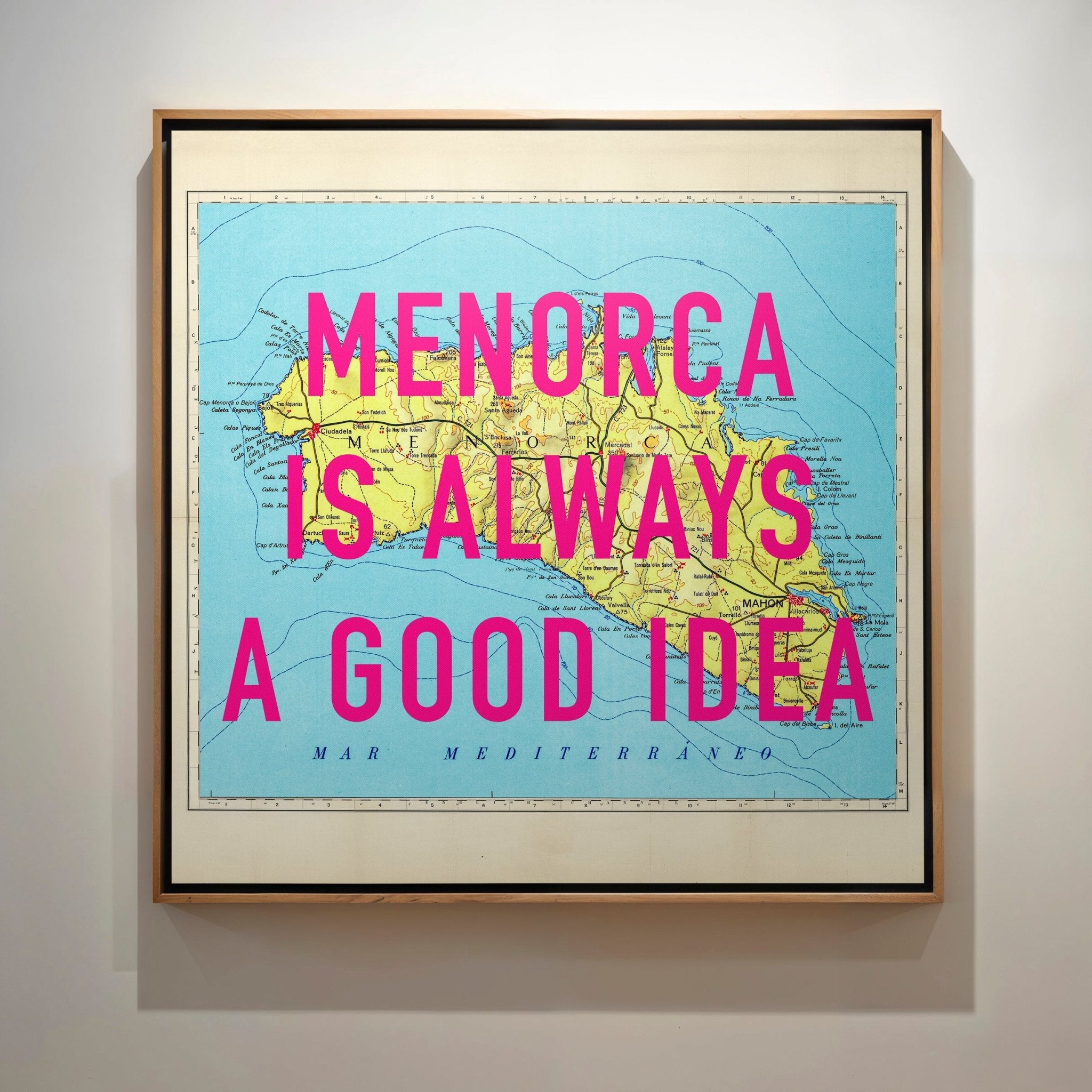 Menorca Retro Pop Art Map Print - Magic Posters