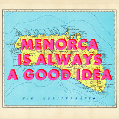 Menorca Retro Pop Art Map Print