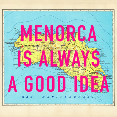 Menorca Retro Pop Art Map Print