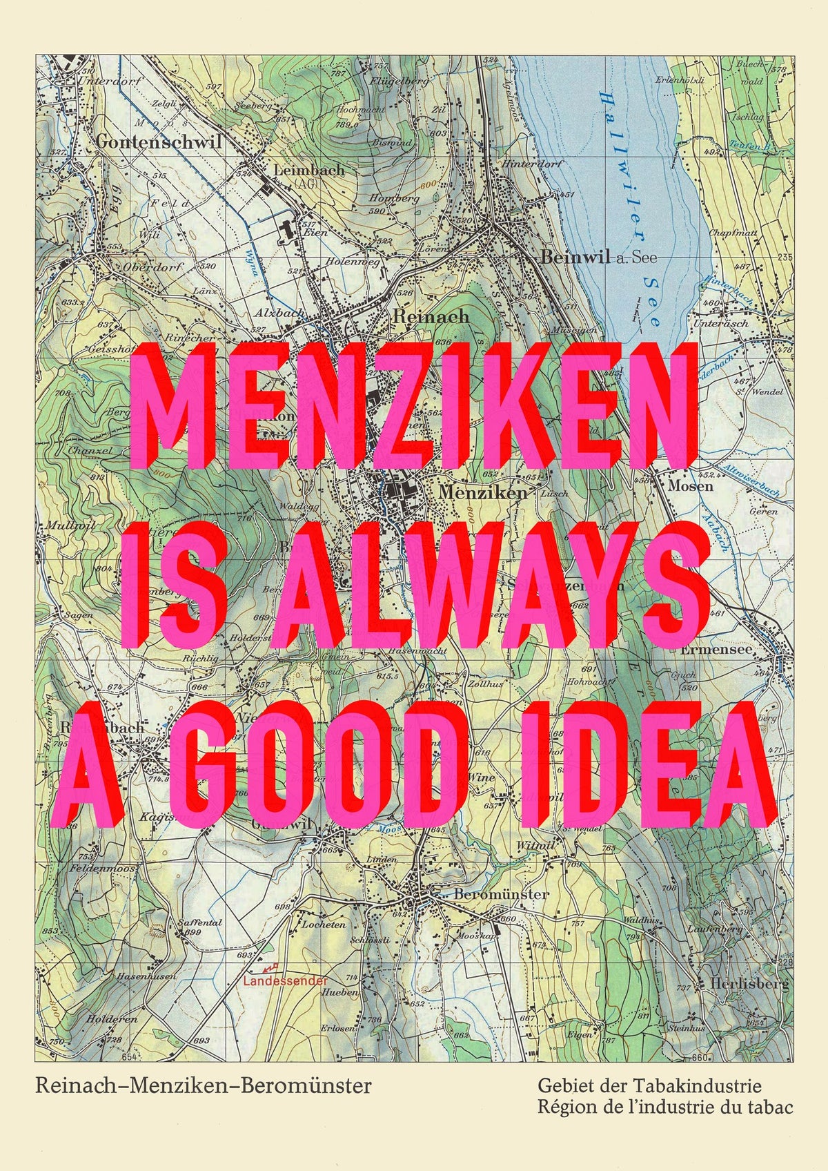 Menziken Retro Pop Art Map Print (portrait) - Magic Posters