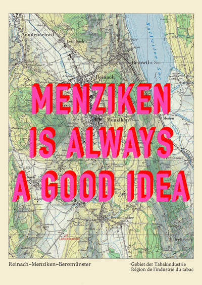 Menziken Retro Pop Art Map Print (portrait) - Magic Posters