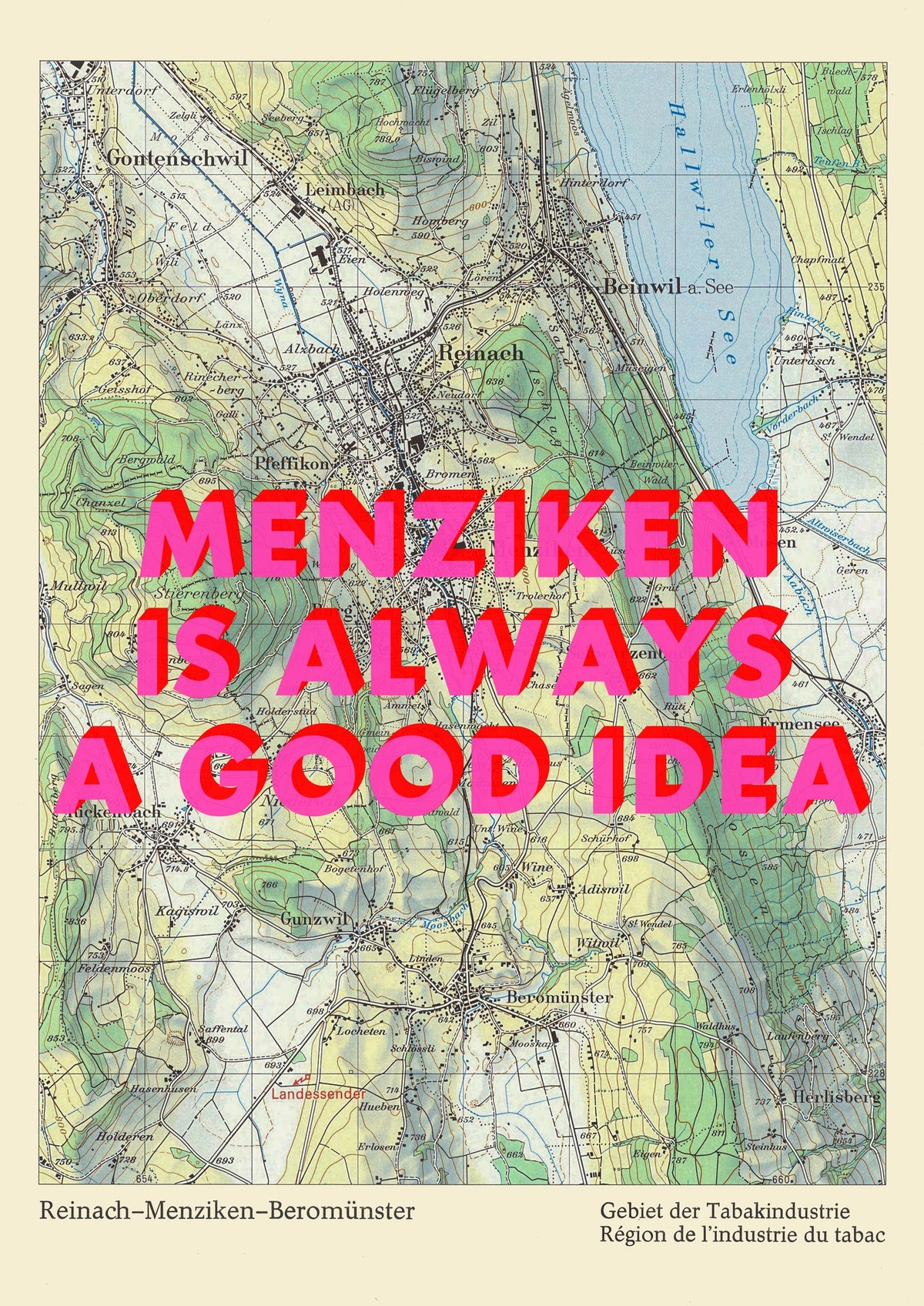 Menziken Retro Pop Art Map Print (portrait) - Magic Posters