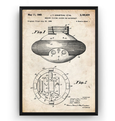 Mercury Tilting System 1965 Patent Print - Magic Posters
