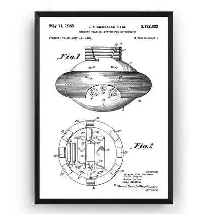 Mercury Tilting System 1965 Patent Print - Magic Posters