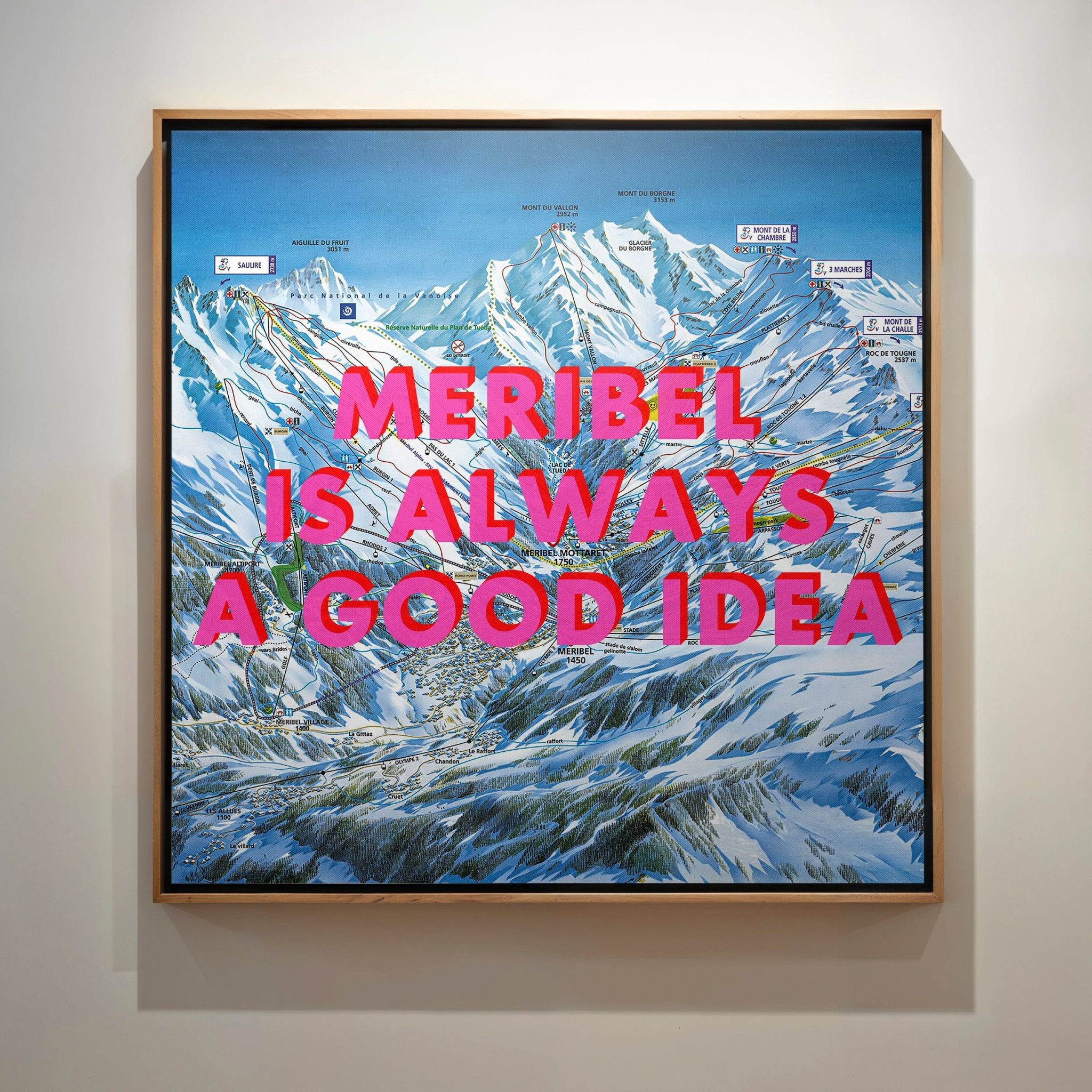 Meribel Retro Pop Art Ski Map Print - Magic Posters