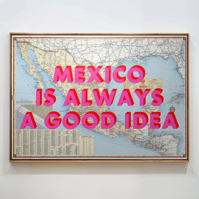 Mexico Retro Pop Art Map Print (Landscape) - Magic Posters