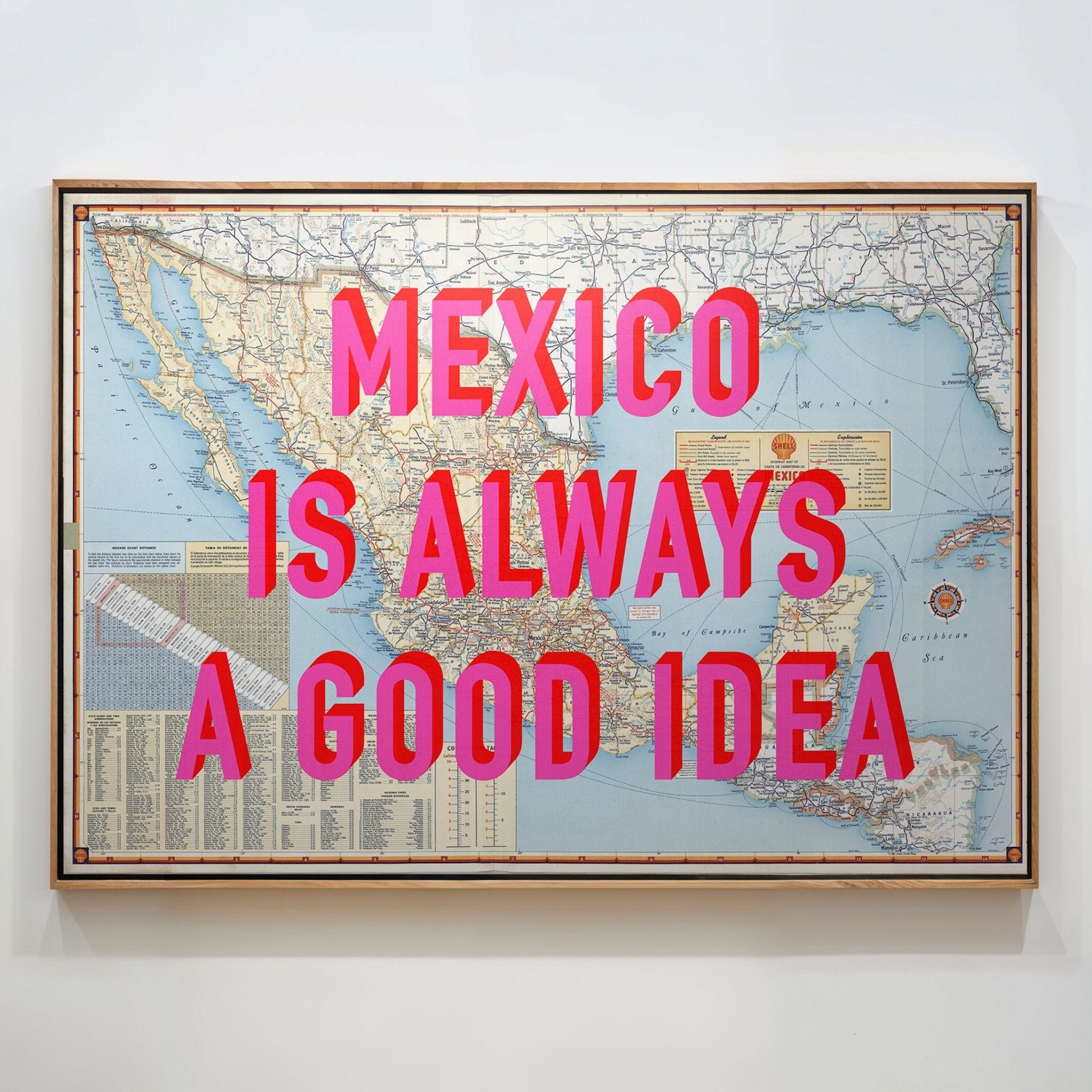 Mexico Retro Pop Art Map Print (Landscape) - Magic Posters