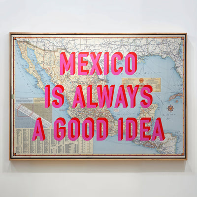 Mexico Retro Pop Art Map Print (Landscape) - Magic Posters