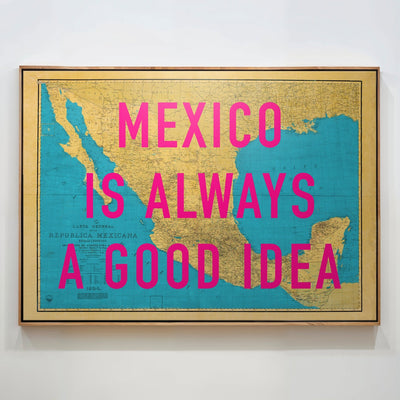 Mexico Retro Pop Art Map Print (Landscape v2) - Magic Posters