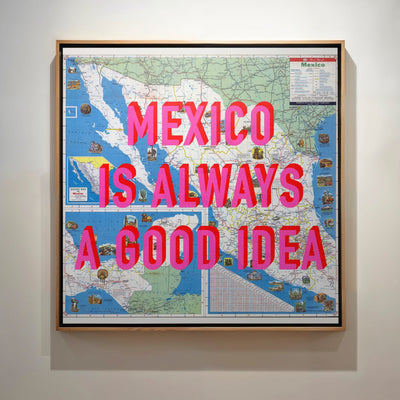 Mexico Retro Pop Art Map Print (Square) - Magic Posters