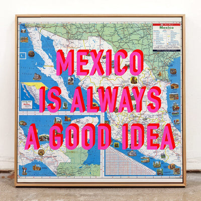 Mexico Retro Pop Art Map Print (Square) - Magic Posters