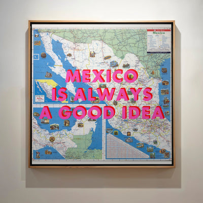 Mexico Retro Pop Art Map Print (Square) - Magic Posters